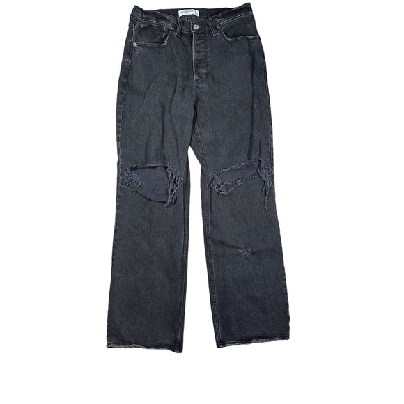 Abercrombie & Fitch Denim - Abercrombie & Fitch The 90’s Baggy Low Rise Jeans Sz 27/4L Distressed Button Fly